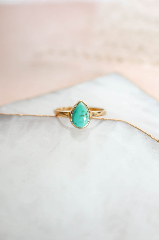 Mesa Ring Turquoise - Gold