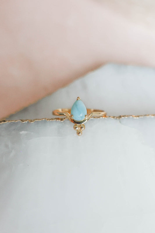 Millie Ring Larimar - Gold