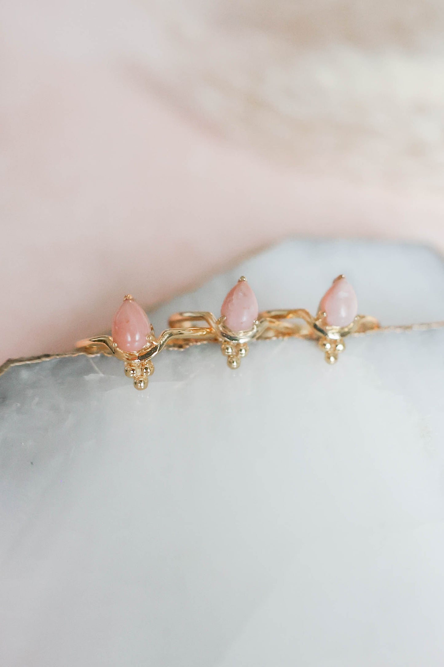 Millie Ring Pink Opal - Gold
